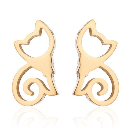 Cat Earrings - Gold