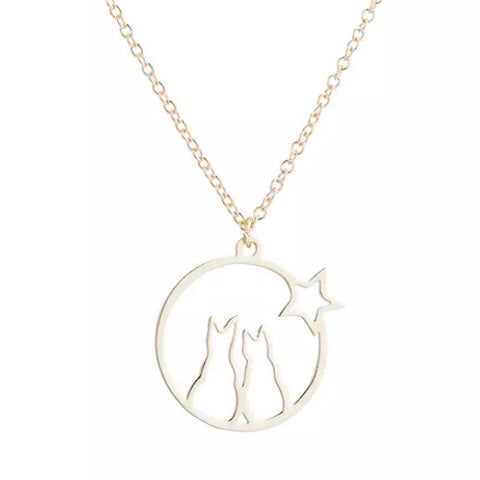 Cat Star Necklace - Gold